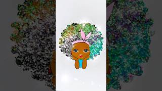 DIY glitter 5 colors Afro Peekaboo girl hairstyle kids easy art kids glitter hair afro [upl. by Lladnyk]