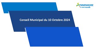 Introduction au Conseil municipal du 10 octobre 2024 [upl. by Gussman]