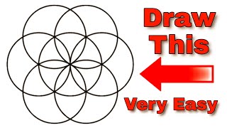 How to Draw Geometric Design of 7 Circles step by step very easily for beginners and Kids [upl. by Atteinotna415]