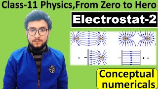 2class11 Physics numericals electrostatic potential and fieldeg 13 to 17 5 numericals [upl. by Ilujna]