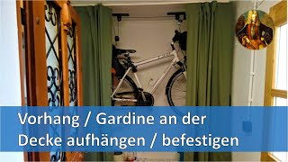 Vorhang  Gardine an Decke aufhängen  befestigen [upl. by Susejedairam]