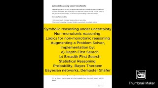 Symbolic Reasoning Under Uncertainty  Statistical Reasoning  Ai artificialintelligence viral [upl. by Quintie293]