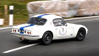 Lotus Elan Type 26R racing on the beautiful Bernina Pass in Switzerland [upl. by Ariada]