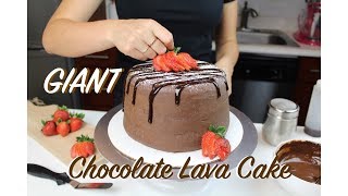 Giant Chocolate Lava Cake  CHELSWEETS [upl. by Ydwor]