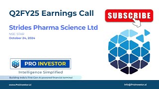 Strides Pharma Science Ltd Q2FY25 concall stridespharma star [upl. by Ilrahs]