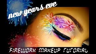 NEW YEARS EVE MAKEUP FIREWORKS EYESHADOW TUTORIAL [upl. by Annatsirhc]