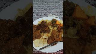 Wedding non veg thali chicken curry mutton curry pulao fish curry trending trendingshorts shorts [upl. by Absalom696]