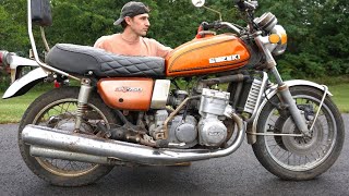 1974 2Stroke 750cc Motorcycle Hasnt Run In 30 Years The Water Buffalo [upl. by Fritzie]