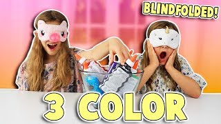 3 COLORS OF GLUE SLIME CHALLENGE Blindfolded  JKrew [upl. by Ariayek]