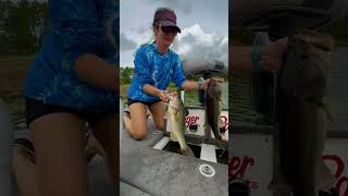 fishenvixenkatiejackson showing off pre hurricane bass What an epic bassfishing WCW [upl. by Alle]