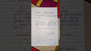 Inert and Labile ComplexesOctahedral amp Square planar complexchemistrynotes chemistry notes [upl. by Selby941]