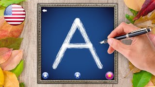 Learn to write Uppercase Letters A to Z  English Alphabet  Letter School Games [upl. by Anesusa]