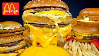 ASMR MUKBANG EXTRA BIG MAC BURGERS CRISPY CHICKEN NUGGETS MCDONALDS FRIES  WITH CHEESE amp RANCH [upl. by Kolk]