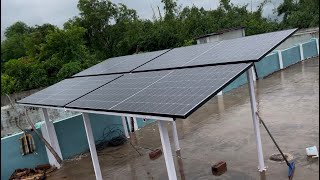 Solar panel baarish m kitni bijli banata hai [upl. by Marjie]