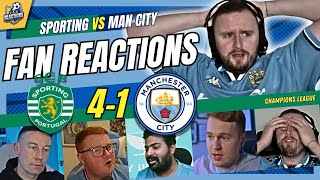 MAN CITY FANS FUMING🤬REACTION TO SPORTING 41 MAN CITY  UEFA CHAMPIONS LEAGUE [upl. by Nayd996]