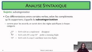 Traitement automatique des langues 67 Analyse syntaxique  syntagme verbal [upl. by Marrilee283]