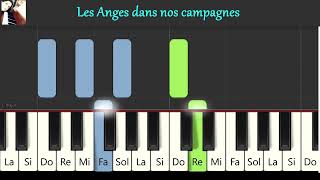 Les Anges dans nos campagnes  EASY  Piano Tutorial by Maria  Synthesia [upl. by Guthry]