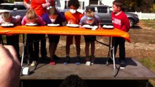 Goffstown Pumpkin Regatta  Pie Eating Contest 2013 [upl. by Hilliary]