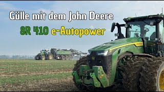 MV VLOG 01 Gülle einarbeiten mit dem neuen John Deere 8r 410 mit Köckerling Flatline [upl. by Sibell]