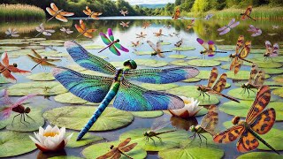 Colorful Dragonflies by the Lake Nature’s Beauty and Fascinating Facts [upl. by Warrin]