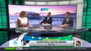 Tennis Channel Live Karatsev’s Impressive Calves [upl. by Eloccin]