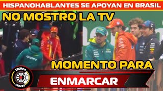 ¡PARA ENMARCAR IMPECABLE MOMENTO CUATRO HISPANOS JUNTOS EN GP BRASIL VIDEO QUE NO SE VIO EN LA TV [upl. by Aigil]