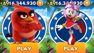 Sonic Dash  Red vs Amy  All Characters Unlocked  Gameplay [upl. by Atorod]