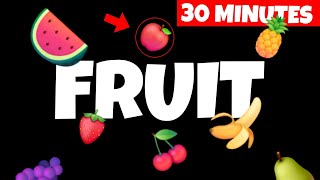 WOW 🍍 AMAZING SENSORY VIDEO FOR BABIES INFANTS AND TODDLERS 🍉 MESMERISING GLOWING FRUITS WITH WORDS [upl. by Suoirred]