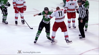 Jordan Staal vs Jamie Oleksiak Feb 11 2017 [upl. by Button]