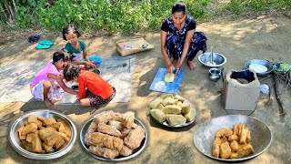 100 Easy Sweet GOJA Cooking in Village  Best Halwai Style Goja  India Food [upl. by Vasta807]