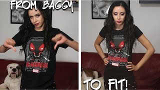 How to Resize a TShirt Altering a Shirt From Baggy to Fitted [upl. by Nedle331]