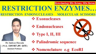 Restriction Enzymes botany biotechnology  Restrictions Endonucleases Molecular scissors [upl. by Aihsened]