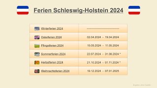 Ferien Schleswig Holstein 2024 [upl. by Anurag]