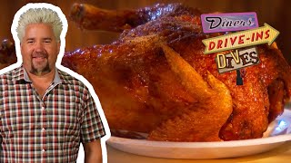 Guy Fieri Eats quotBANANASquot Whole Fried Chicken in Memphis  Diners DriveIns and Dives  Food Network [upl. by Stormy]