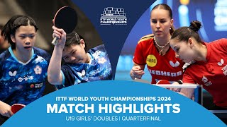 ChengYeh vs HurseyKaufmann  U19 GDQF  ITTF World Youth Championships 2024 [upl. by Bastien]