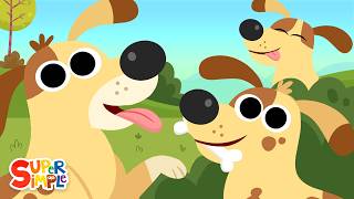 Five Spotted Dogs  Kids Counting Song  Super Simple Songs [upl. by Claudia]