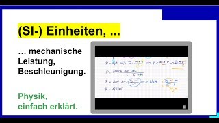 Beschleunigung Physik mechanische Leistung PKW beschleunigen wie viel kW SIEinheiten [upl. by Hitt]