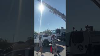 American flag holstered by crane as during event octane and caffeine at Kennesaw ga august 4 2024 [upl. by Corsetti]