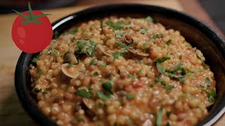 Fregola con Vongole  Fregola Sarda with Vongole Clams  Seafood Fregola [upl. by Daune]