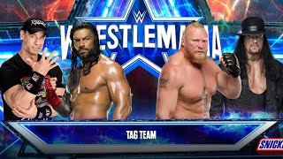 FULL MATCH  JOHN CENA amp ROMAN REIGNS VS BROCK LESNAR amp UNDERTAKER  WRESTLEMANIA 2024 [upl. by Osy]