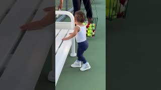 Mama Serena Williams teaching youngest baby girl Adira River Ohanian tennis  So adorable [upl. by Lothar]