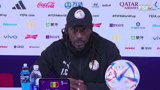 CM Qatar 2022 Aliou Cissé en conférence de presse davantmatch contre lEquateur [upl. by Alliuqahs]