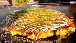 Okonomiyaki  Food in Osaka JAPAN [upl. by Rodney220]