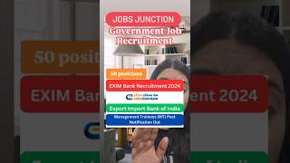 EXIM BANK Recruitment 2024 Management Trainee 2024  Latest Government Jobs 2024  New Vacancy 2024 [upl. by Sew814]