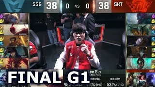 SKT vs SSG  Game 1 Grand Finals Worlds 2016  LoL S6 World Championship Samsung vs SK Telecom T1 G1 [upl. by Leblanc]