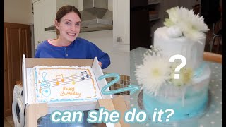 attempting to turn a £15 supermarket cake in to a wedding cake [upl. by Eignav]