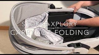 How to Fold a Stokke Xplory Carrycot New Model Flat [upl. by Aelc858]