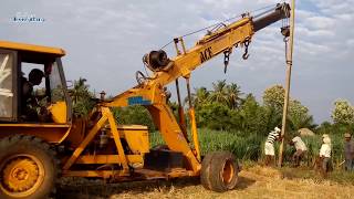 Ace Hydra Crane Working  How to Fix Electrical Polls  Cranes  hydra cranes [upl. by Ssidnak]