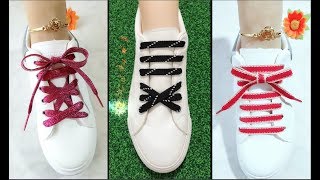 LACE SHOES  15 cool ideas how to tie shoe laces  Creative Ways to fasten Shoelaces [upl. by Suiddaht]