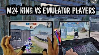 M24 KING VS EMULATOR PLAYERS  1 VS 3 M24 CHALLENGE  IPAD PRO 4FINGERS CLAW HANDCAM [upl. by Casta]